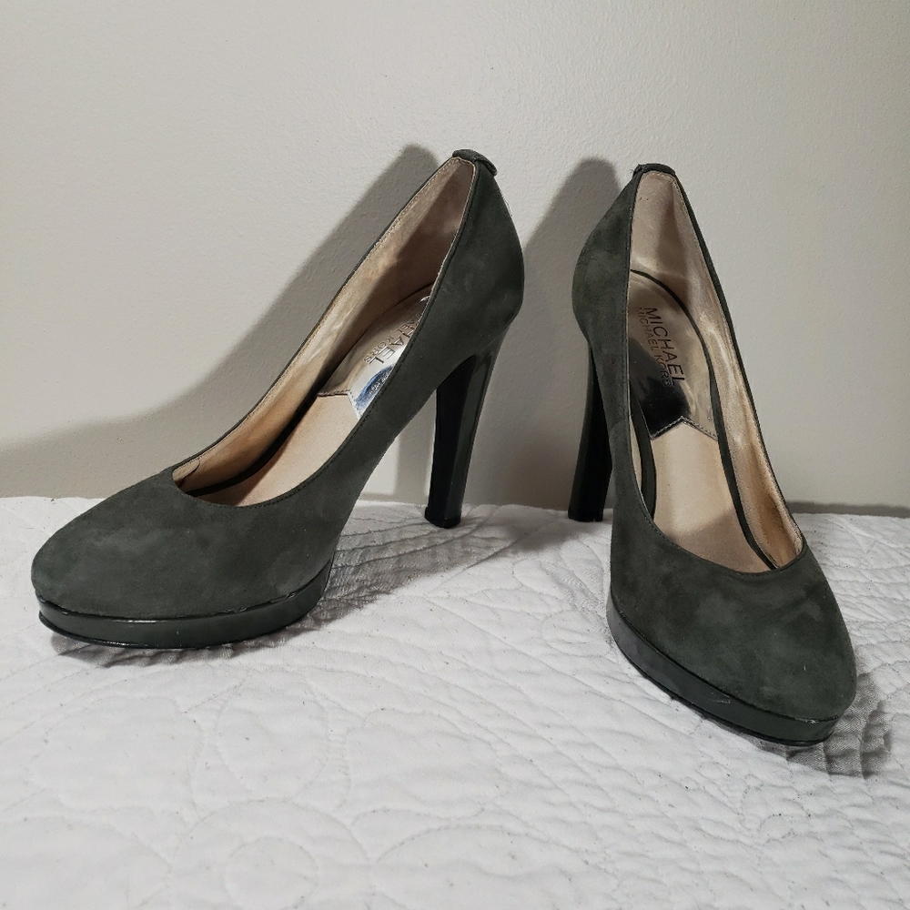 Michael Kors Women's Green Suede High Heels